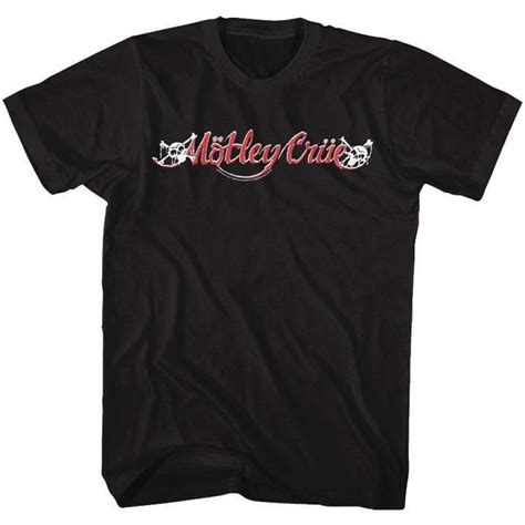 Motley Crue Red & White Logo Mens Tall T Shirt Black available in T ...