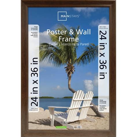 Mainstays 24x36 Wide Walnut Poster and Picture Frame - Walmart.com