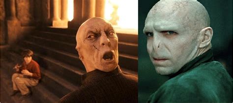 Why is Quirrell's voldemort so different than the actual Voldemort? HE EVEN HAS A NOSE!! Was he ...