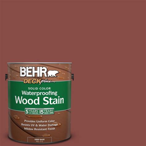 BEHR DECKplus 1 gal. #S150-6 Spiced Berry Solid Color Waterproofing Exterior Wood Stain-21301 ...