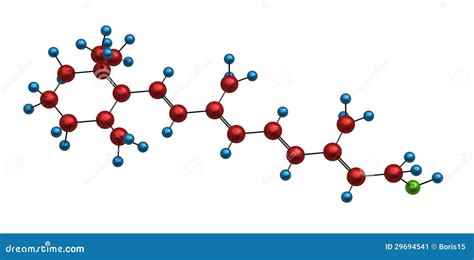 Molecule of retinol stock illustration. Illustration of molecular ...