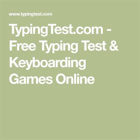 TypingTest.com - Free Typing Test & Keyboarding Games Online | Online typing test, Free typing ...