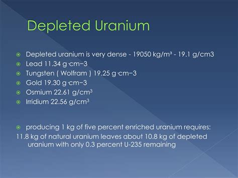 PPT - Depleted Uranium PowerPoint Presentation, free download - ID:1841583