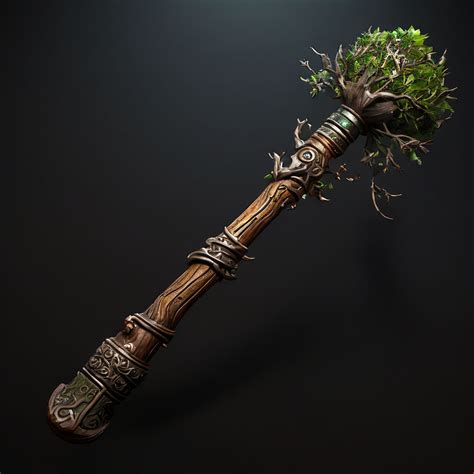 Dnd Druidic focus weird looking wooden staff by arkse 27 - Playground