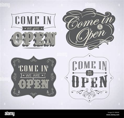 Open Vintage retro sign Stock Vector Image & Art - Alamy