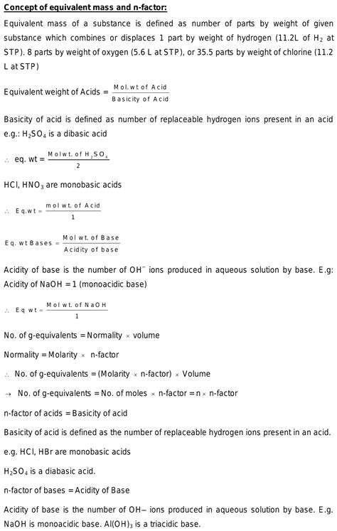 17. How to find a equivalent weight