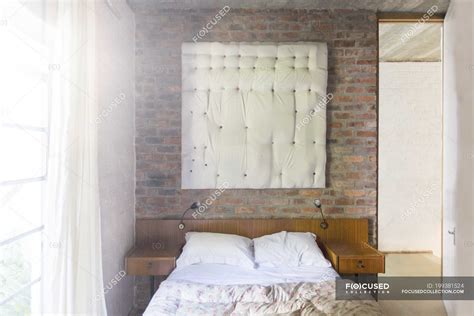 Wall hanging in modern bedroom — Color Image, Domestic Life - Stock ...