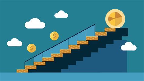 Premium Vector | A staircase made of coins leads upwards towards a ...