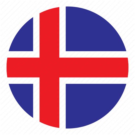 Color, country, europe, flag, iceland, nation, round icon