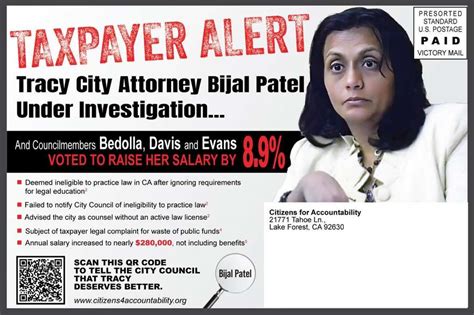 Mailer slams Council for increasing City Attorney salary - Tracy News Today