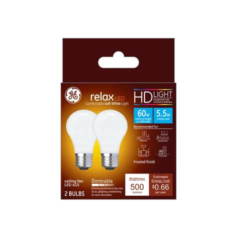 GE Relax 60-Watt EQ A15 Soft White Dimmable LED Light Bulb (2-Pack) at Lowes.com