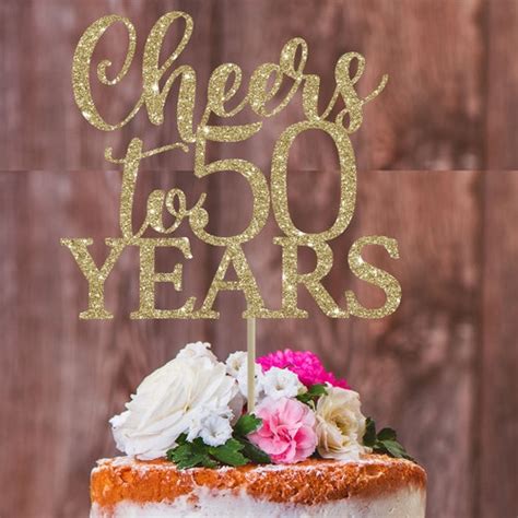 Cheers to 50 Years Cake Topper Cheers to 50 Years 50th - Etsy