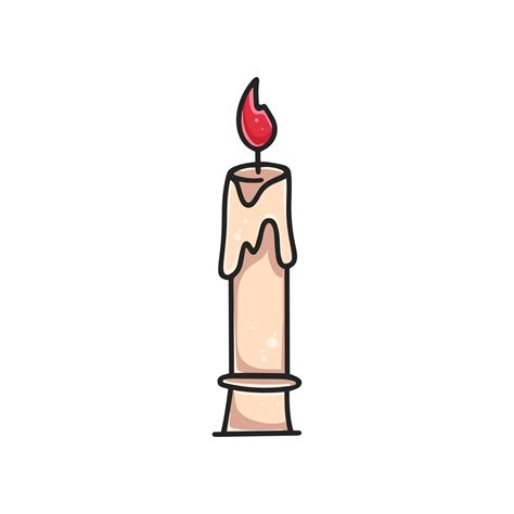 Burning candle with dripping wax clipart 11955754 Vector Art at Vecteezy