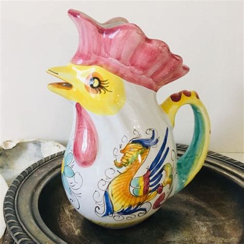 Italian Rooster Pitcher - Etsy | Ceramic pitcher, Vintage ceramic, Pitcher