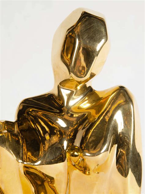 Mid-Century Modernist Ceramic Gold-Plated Crouching Woman Sculpture by Jaru at 1stDibs | jaru ...