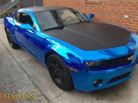 Rockin' Camaro ‪wrap‬ in Avery Blue Chrome & 3M 1080 Matte Black. Thx ...