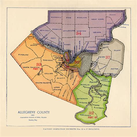 1903 Map of Allegheny County Pennsylvania | Etsy