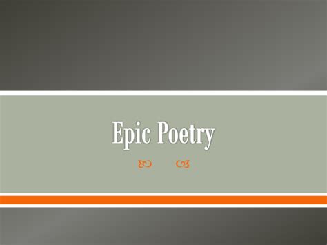 Epic Poetry