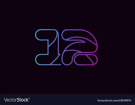 Number 12 logo company icon design in blue and Vector Image , #Aff, # ...