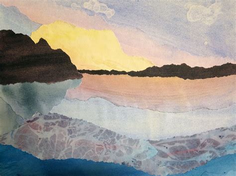 Watercolor collage-Grade 11 | Collage landscape, Tissue paper art, Nature paintings