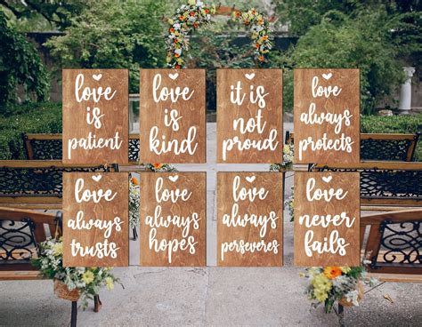 Party Supplies Paper & Party Supplies 1 Corinthians Signs ~ Wedding Aisle Signs ~ Love Is ...