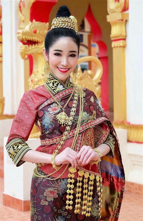 Beautiful Laos Women Wearing Laos Traditional Dress Costume,Asian Girl Wearing Traditional Laos ...