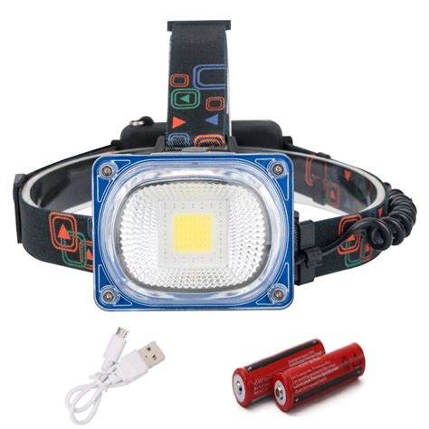 LED Wide Angle Headlamp 3 Modes USB Rechargeable Headlight Camping Head ...