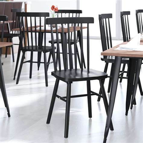 Flash Furniture Windsor Style Commercial Solid Wood Spindle Back Dining ...