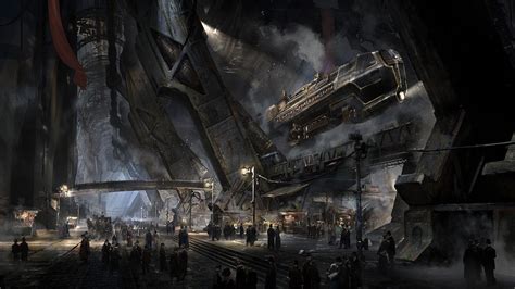 fantasy art, DeviantArt, 1080P, Victorian, airships, steampunk HD Wallpaper