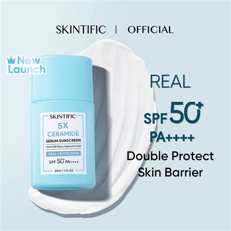 SKINTIFIC 5X Ceramide Serum Sunscreen SPF50 PA++++ Skincare Sunblock Untuk skin barrier rusak ...