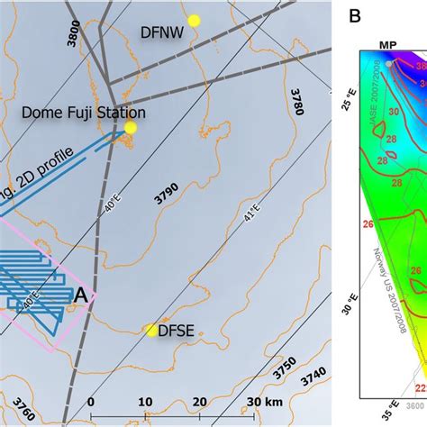 The Dome Fuji region, East Antarctica. (a) Radar data analyzed in this ...