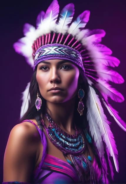 Premium Photo | Portrait of a beautiful young woman in native american costume