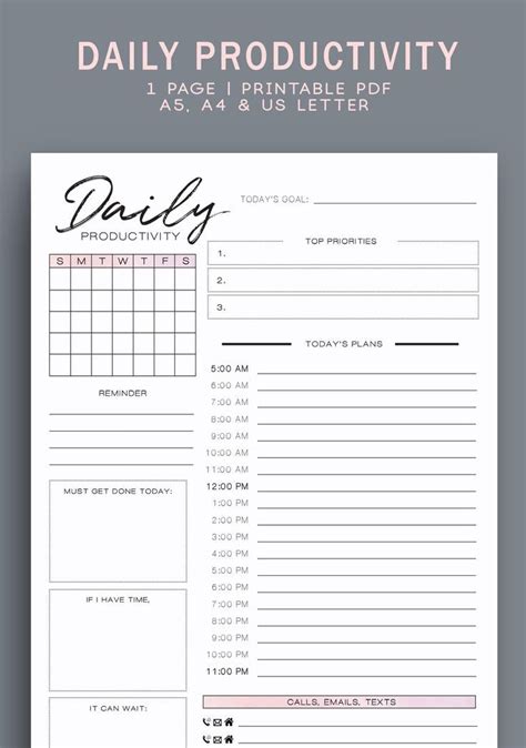 Jordan Page Productivity Planner Free Printable - Printable Word Searches