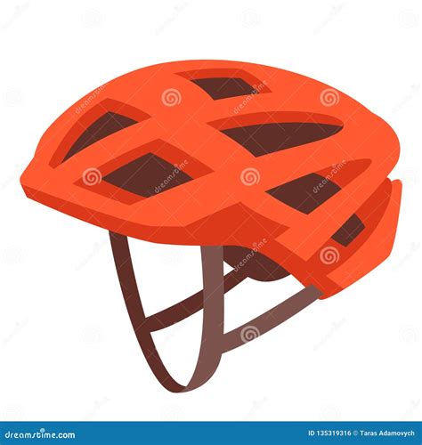 Red Bicycle Helmet , Vector Illustration , Flat Style Stock Vector - Illustration of active ...