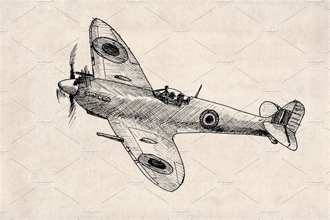 WW2 Allied Fighter Plane Aircraft | Illustrations ~ Creative Market