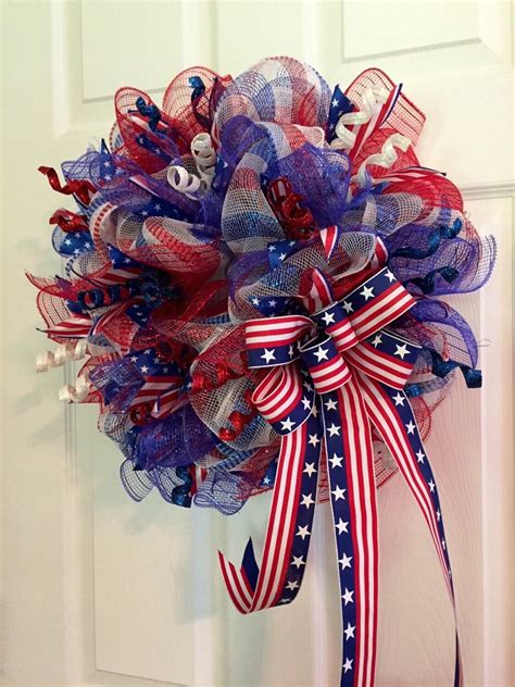 Wreaths & Door Hangers Home Décor Red Memorial Day or 4th of July White ...