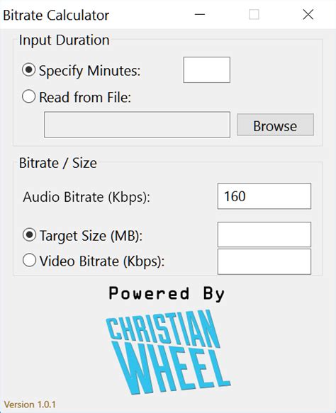 Bitrate Calculator