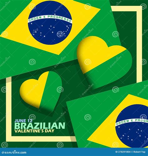 Brazilian Valentine S Day June 12 Stock Vector - Illustration of lettering, emblem: 278291804