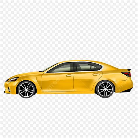 Fashion Illustration PNG Picture, Yellow Fashion Car Illustration Side ...