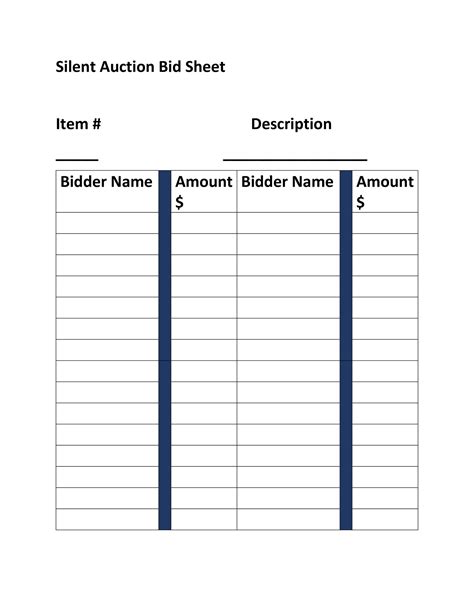 40+ Silent Auction Bid Sheet Templates [Word, Excel] ᐅ TemplateLab