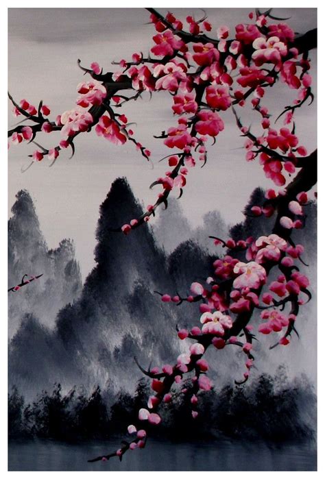 Cherry blossom art print cherry blossom wall mural cherry blossom japanese art set – Artofit