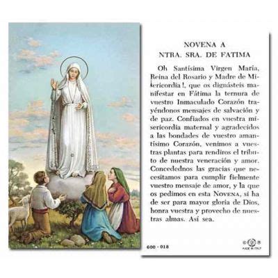 Prayer Cards, Holy Cards : Our Lady Of Fatima Holy Card ...