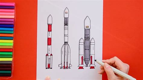 ISRO PSLV、GSLV 宇宙ロケットの描き方