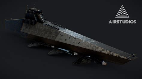 Sci-fi Military Aircraft Carrier - Buy Royalty Free 3D model by ...