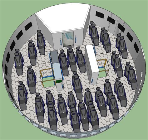 Deck B (landing configuration) of SpaceX 100-passenger Starship design ...