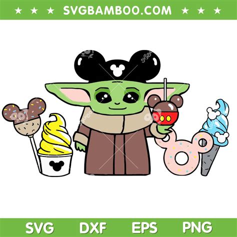 Disney Baby Yoda Snacks SVG PNG