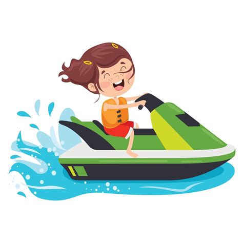 Funny Cartoon Character Riding Jet Ski 2388551 Vector Art at Vecteezy