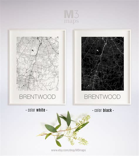 Brentwood Tennessee Brentwood TN Map Brentwood Map | Etsy