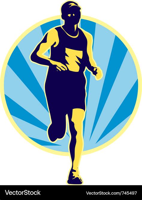 Marathon runner running jogging Royalty Free Vector Image