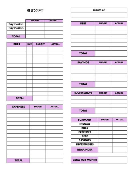 Budget Tracker Printable - Etsy